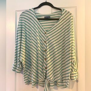Democracy tie front striped top summer